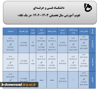 تقویم آموزشی سال تحصیلی 1402-1403